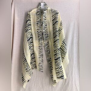 Saachi Modal Linen Silk Blend Zebra Print Scarf